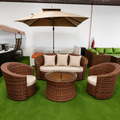 5-Seater Rattan Outdoor Dining Set