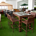 6-Seater Rattan Outdoor High Dining Set Table