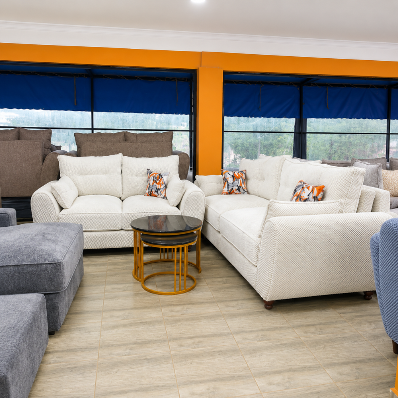 White Butterfly 5 Seater Sofa