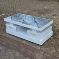 White Grey Marble Coffee Table