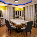 White Marble 6-Seater Dining Set