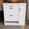 White Panel Chest with Cabinet & Open Shelf