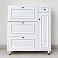 White Panel Chest with Side Cabinet